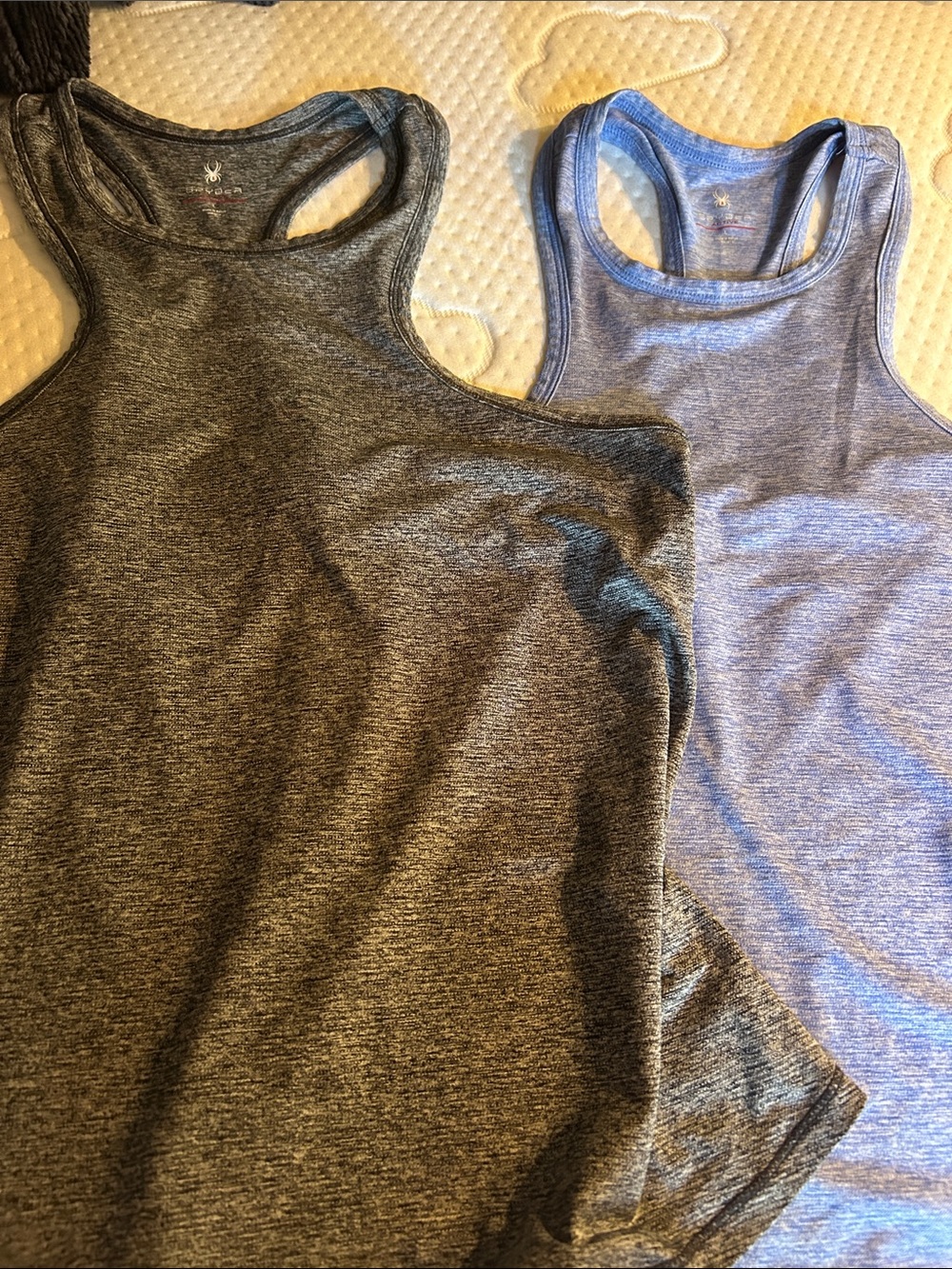 Spyder Women's Racerback Tank Tops - Charcoal Gray & Light Blue (2-Pack)